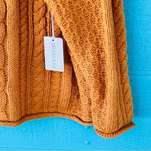 MARGEAUX & ELLIE CABLE KNIT SWEATER PUMPKIN ORANGE SIZE 3X NWT - Picture 7 of 7